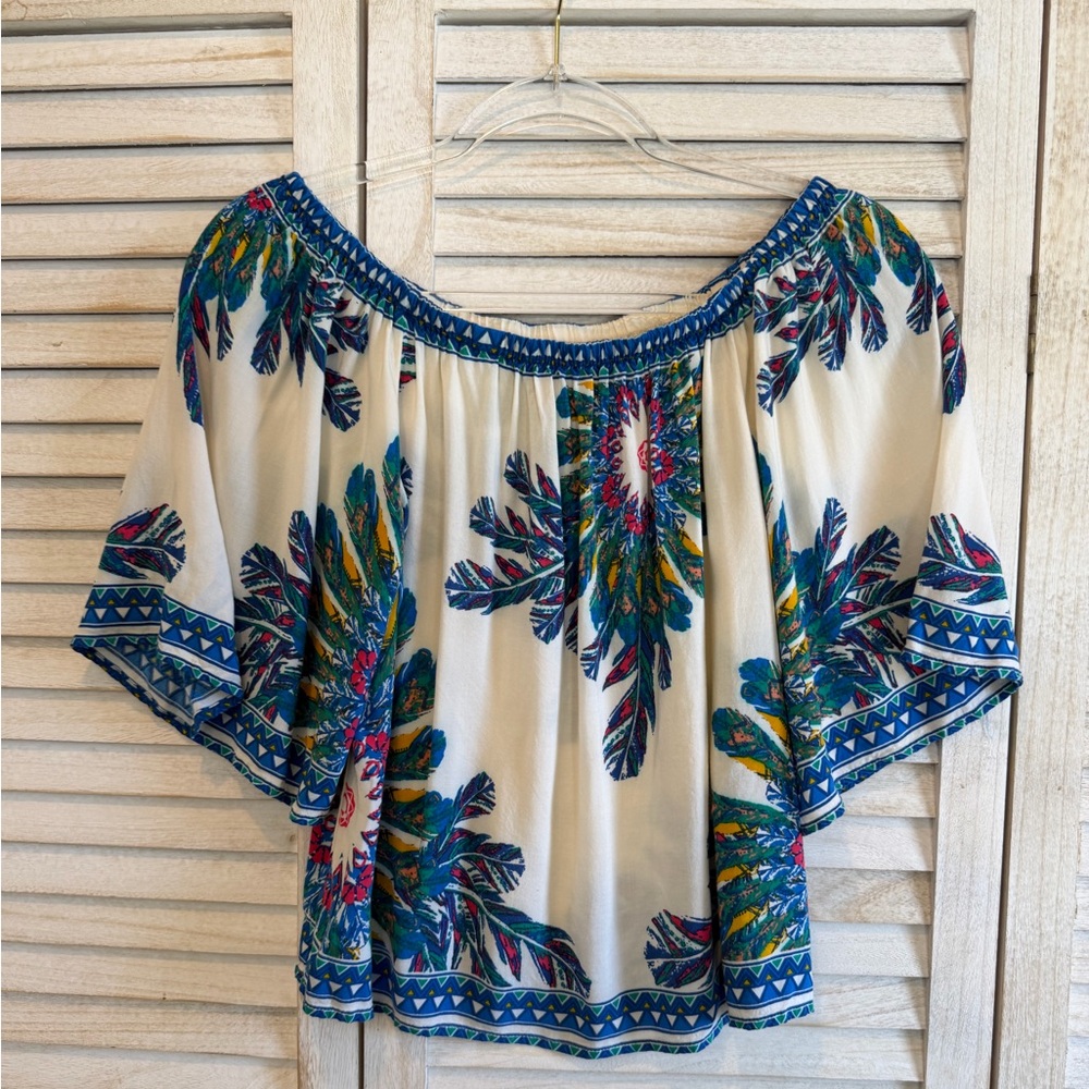 Anthropologie‎ Flying Tomato Boho Artsy Off Shoulder Blouse